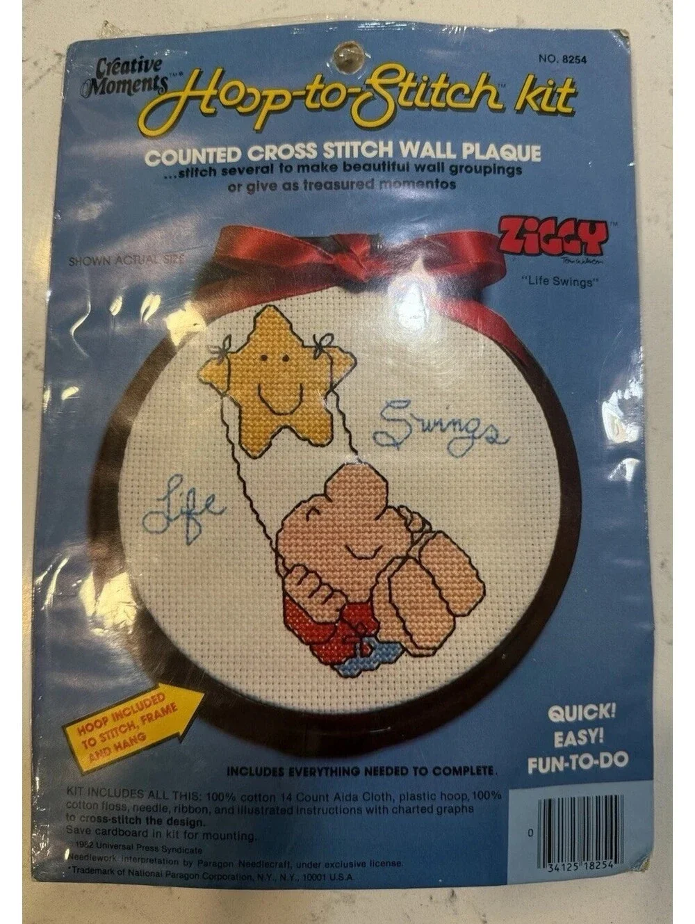 Creative Moments Hoop to Stitch Kit Counted Cross Stitch Ziggy Tom Wilson Read
